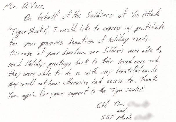 Personalized thank you card from COP Speicher
