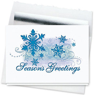 Design #150CS - Whirling Snowflakes Christmas Card