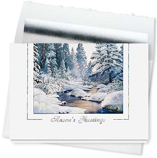 Design #533CS - Snowy Morn Holiday Seasons Greetings Card