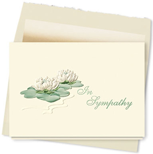 Design #098AY - Sympathy Water Lilies Greeting Card