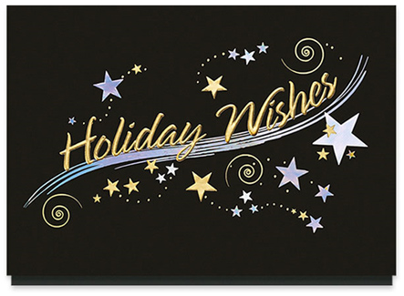 Your customers will love this dark stock Christmas card - design #817CX, Starlight Holiday Wishes