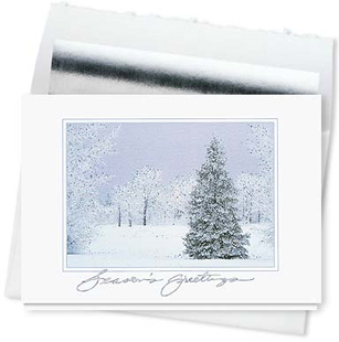 Design #610CS - Seasons Greetings Peaceful Winter Card