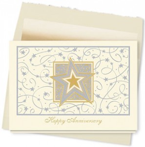 Design #338AY - Starlight Anniversary Card