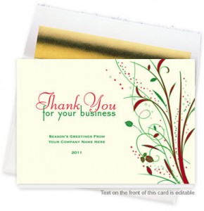 Design 54CJW - Botanical Thank You Christmas Card