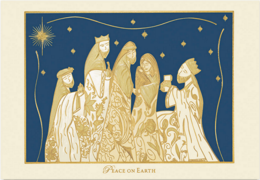 Gilded Nativity Christmas Card