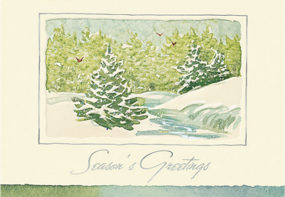 Snow Frost Pines Season's Greeting Card