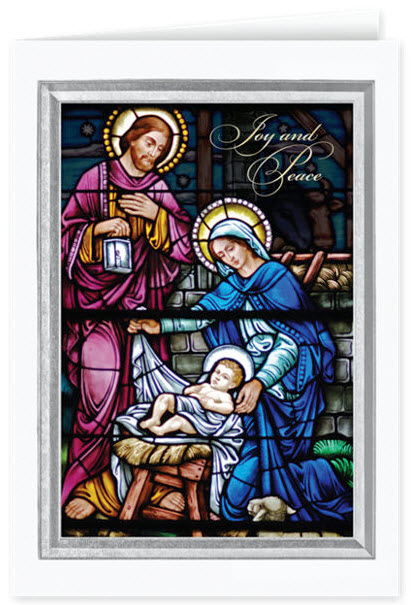  	 Joy and Peace Nativity Christmas Card