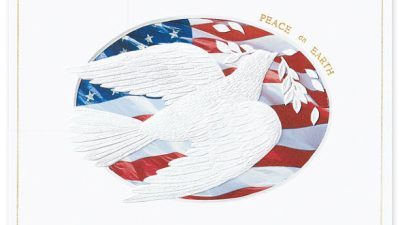 Patriotic Dove Peaceful Holiday Card