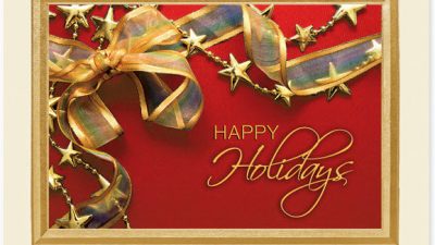 Holiday Ribbon and Stars Card