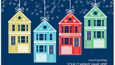 House Ornaments Christmas Card