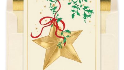 Gold Star Christmas Card