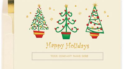 Happy Holiday Trees Christmas Card