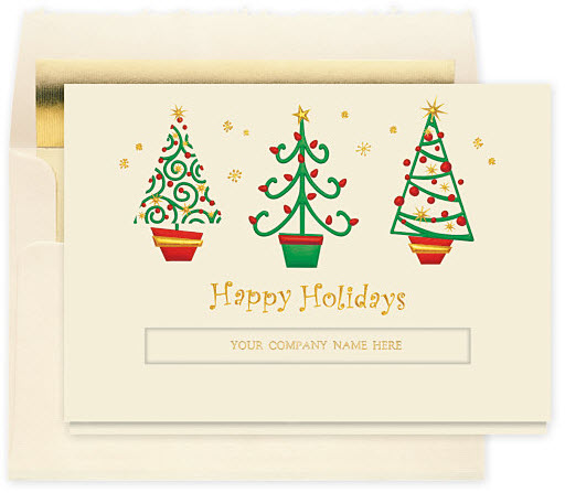 Happy Holiday Trees Christmas Card