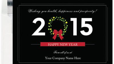 Dated Wreath New Year's Card