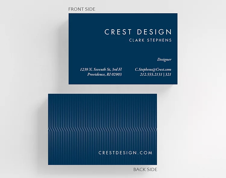 Custom business cards with modern blue professional design