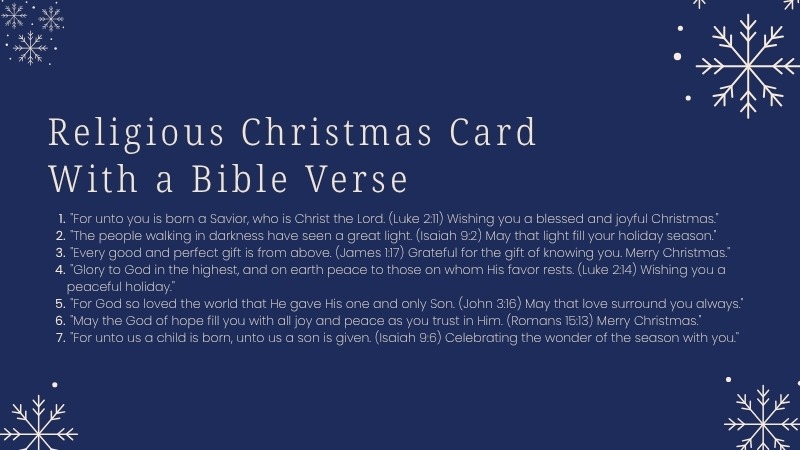 What to Write in a Religious Christmas Card With a Bible Verse